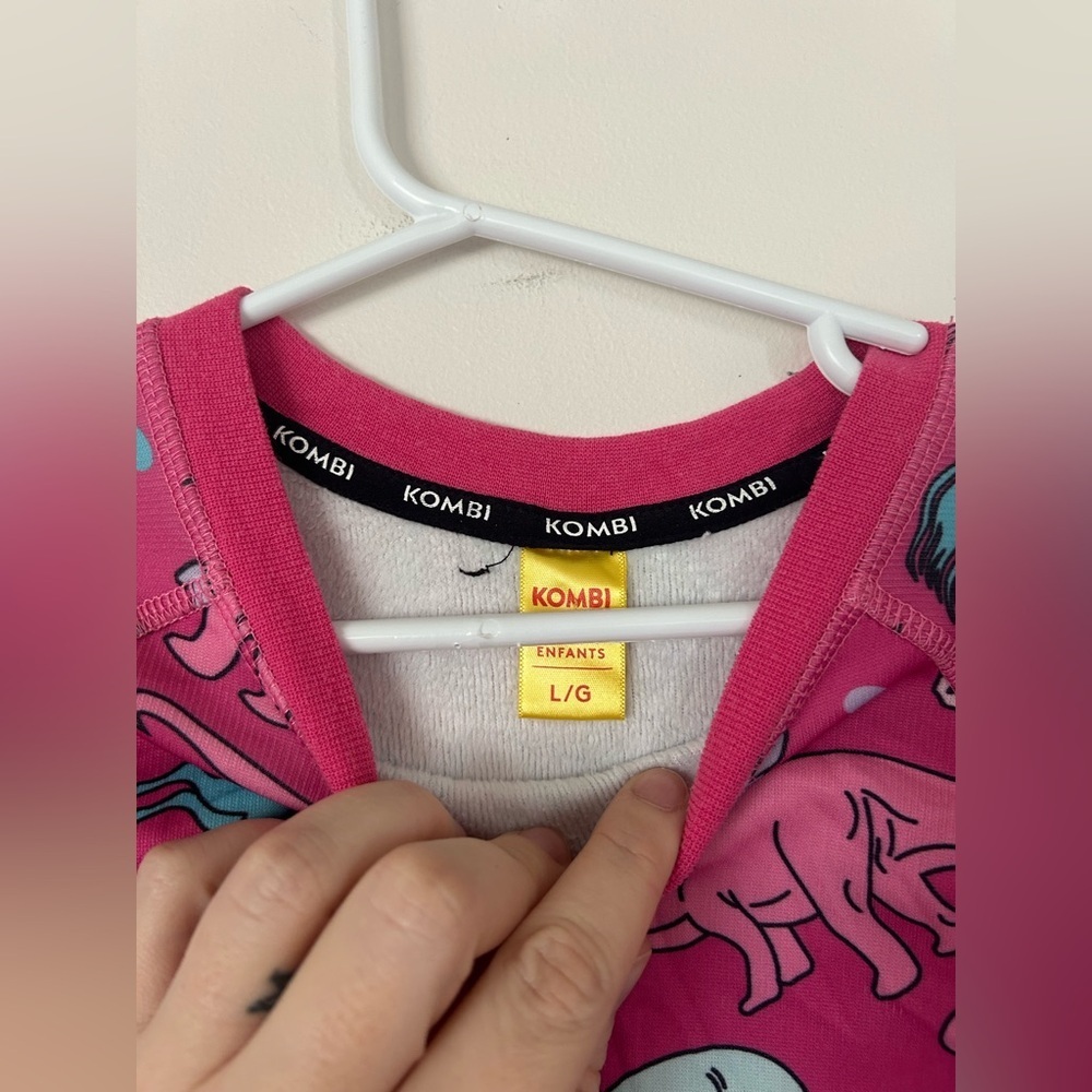 Kombi B3 Velvet Fleece Set Childrens Pink Unisaurus Kids Size Large (Age 6-7) - Picture 6 of 14